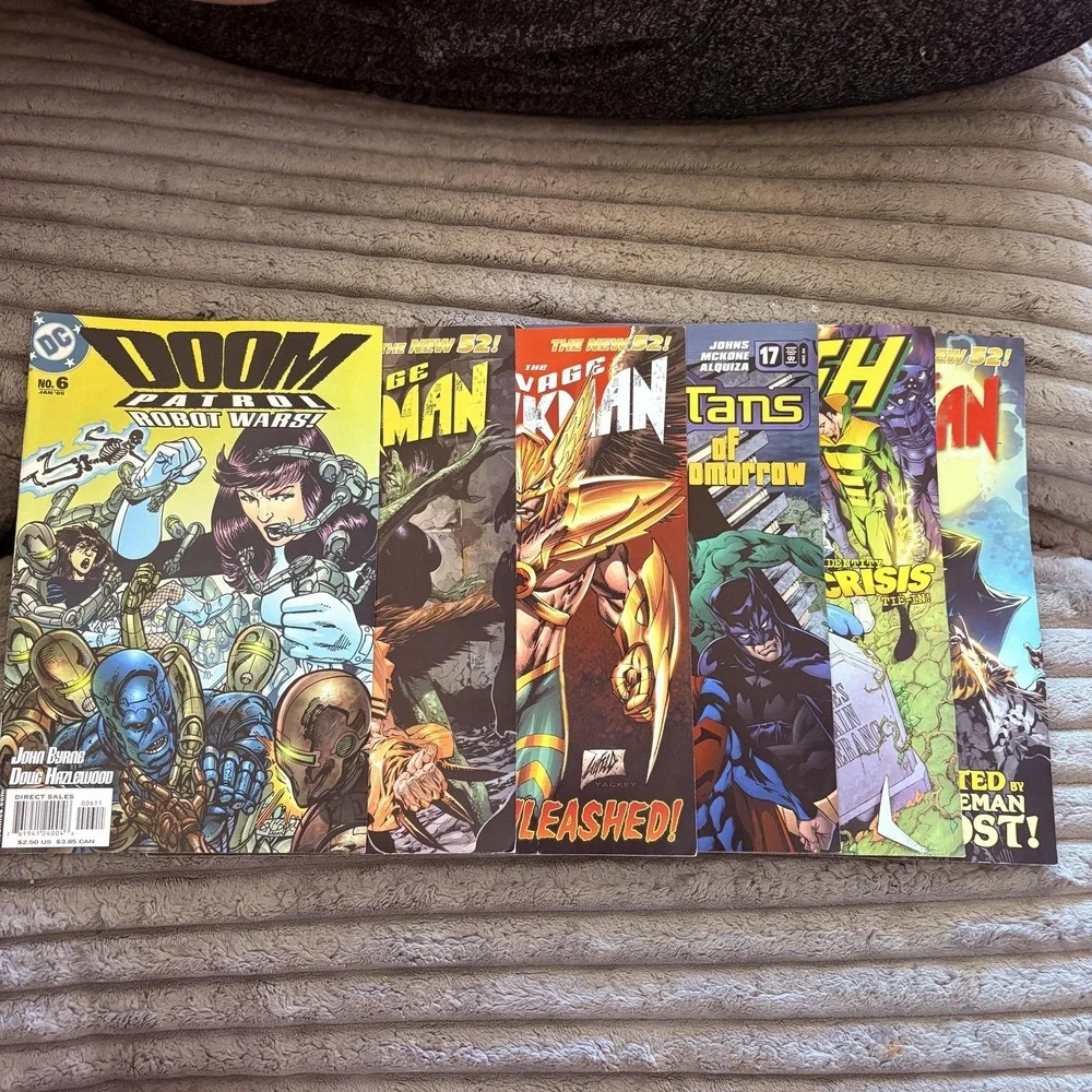 DC Comics Superhero Lot 6 Issues Doom Patrol Savage Hawkman Teen Titans Flash
